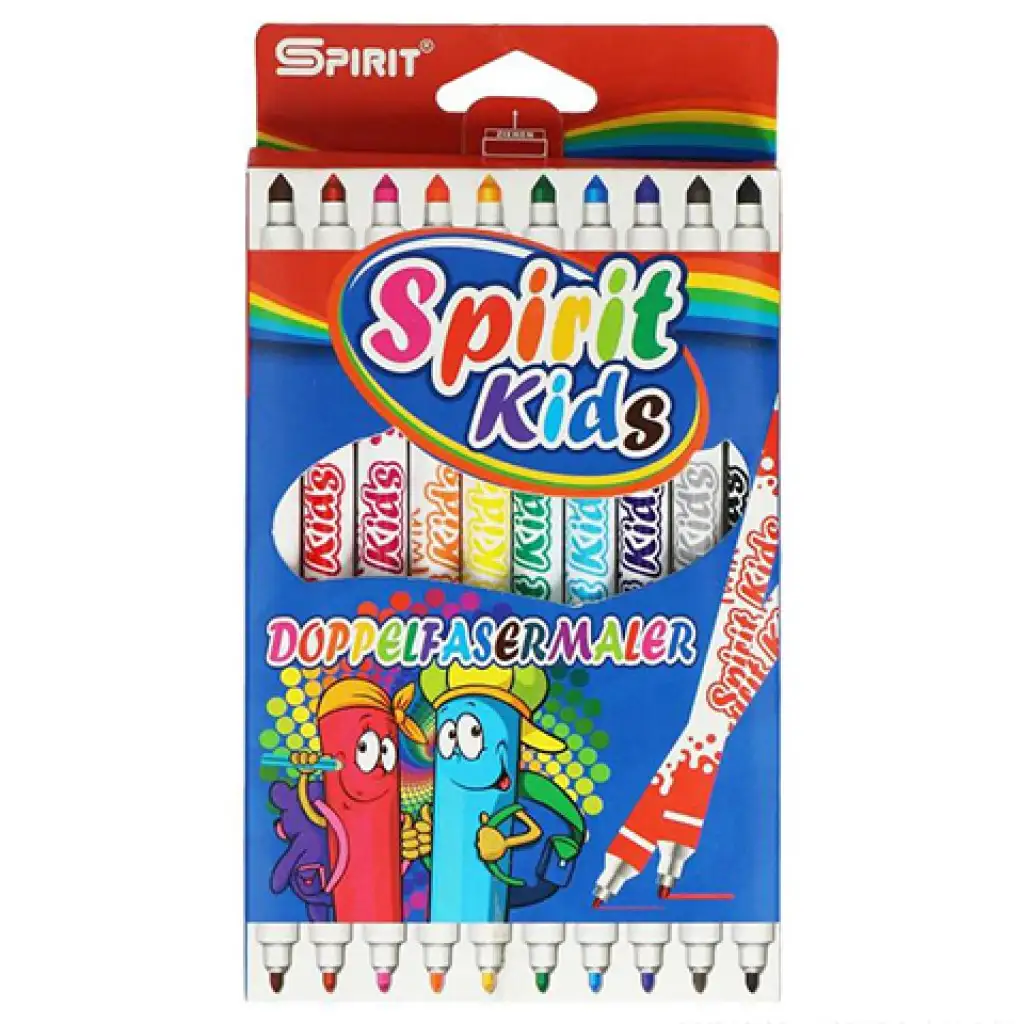 Spirit: Dünn-dick farbige doppelseitige Filzstifte 10er-Set