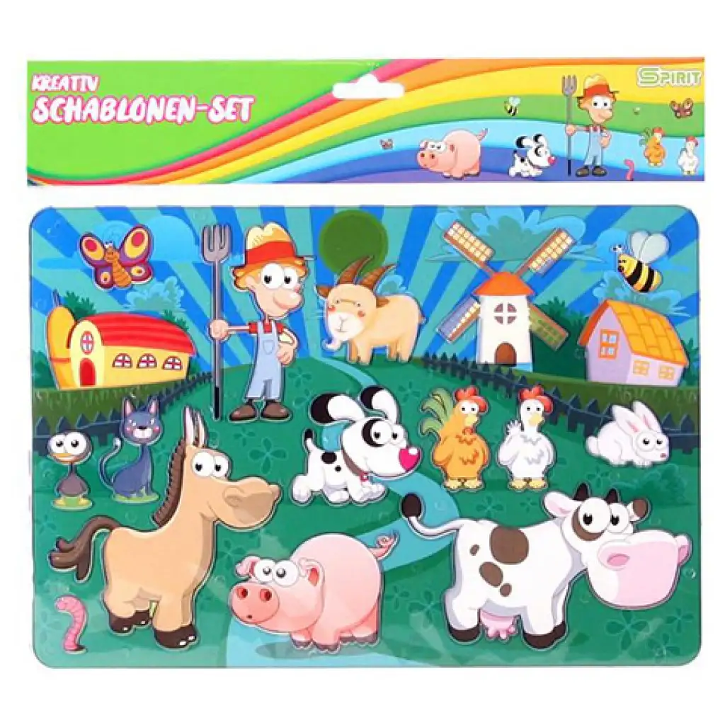Spirit: Kreative Kunststoff-Zeichenschablone für Bauernhoftiere