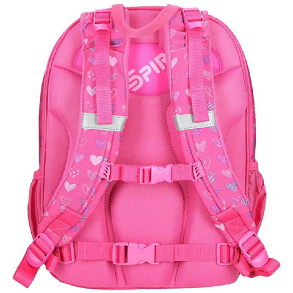 Spirit: Ergonomischer Schulranzen mit rosa Paillettenherz-Muster kép 3