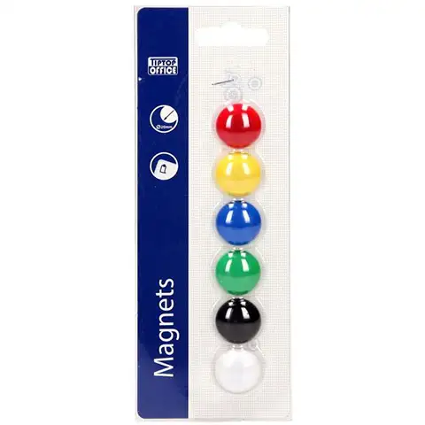 Spirit: White Board bunte Tafelmagnete 20mm 6er-Set