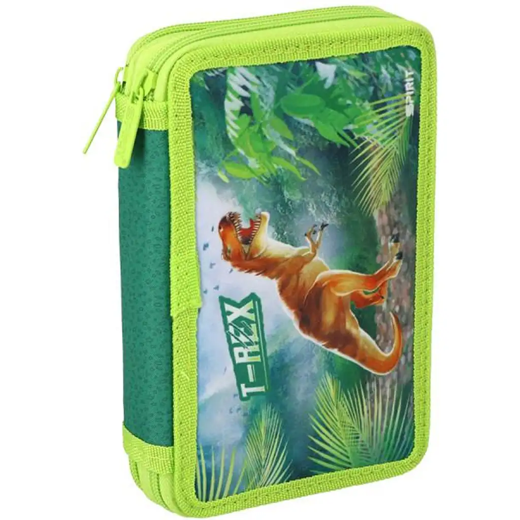 Spirit: Federmäppchen mit T-Rex-Dinosaurier-Muster, 2 Etagen, gefüllt