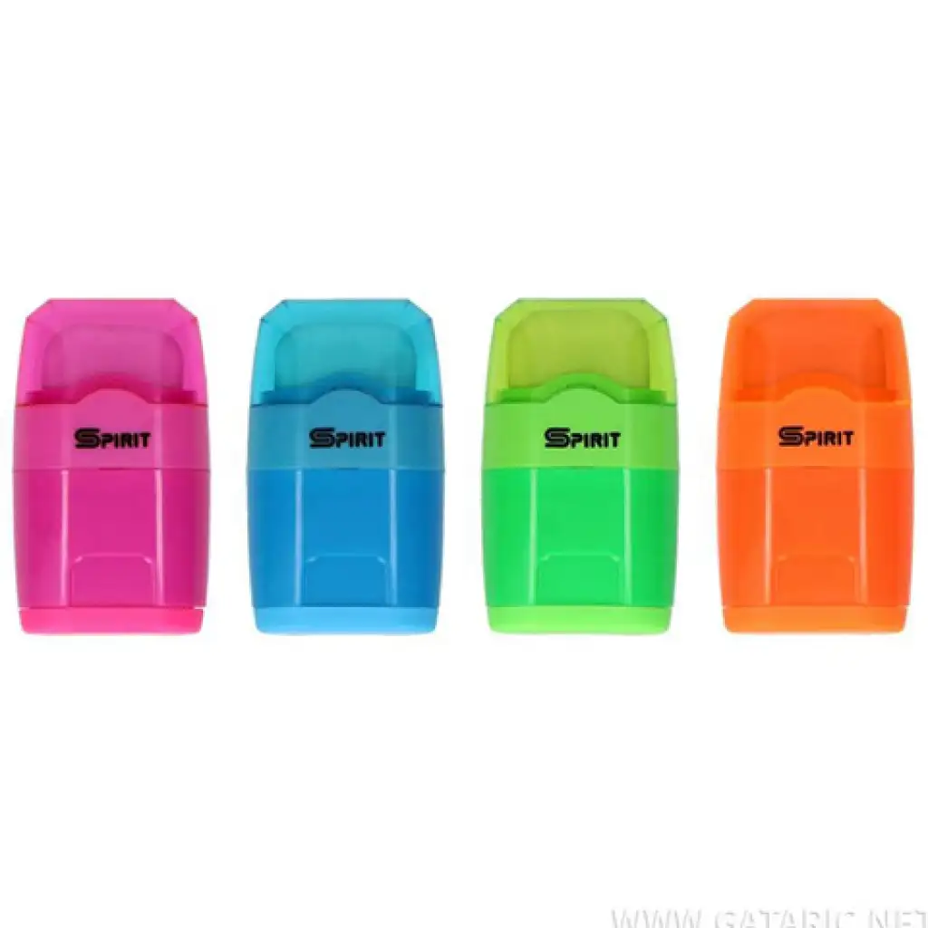 Spirit: Trios 3-in-1 Doppelspitzer mit Behälter und Radiergummi in verschiedenen Farben, 1 Stück
