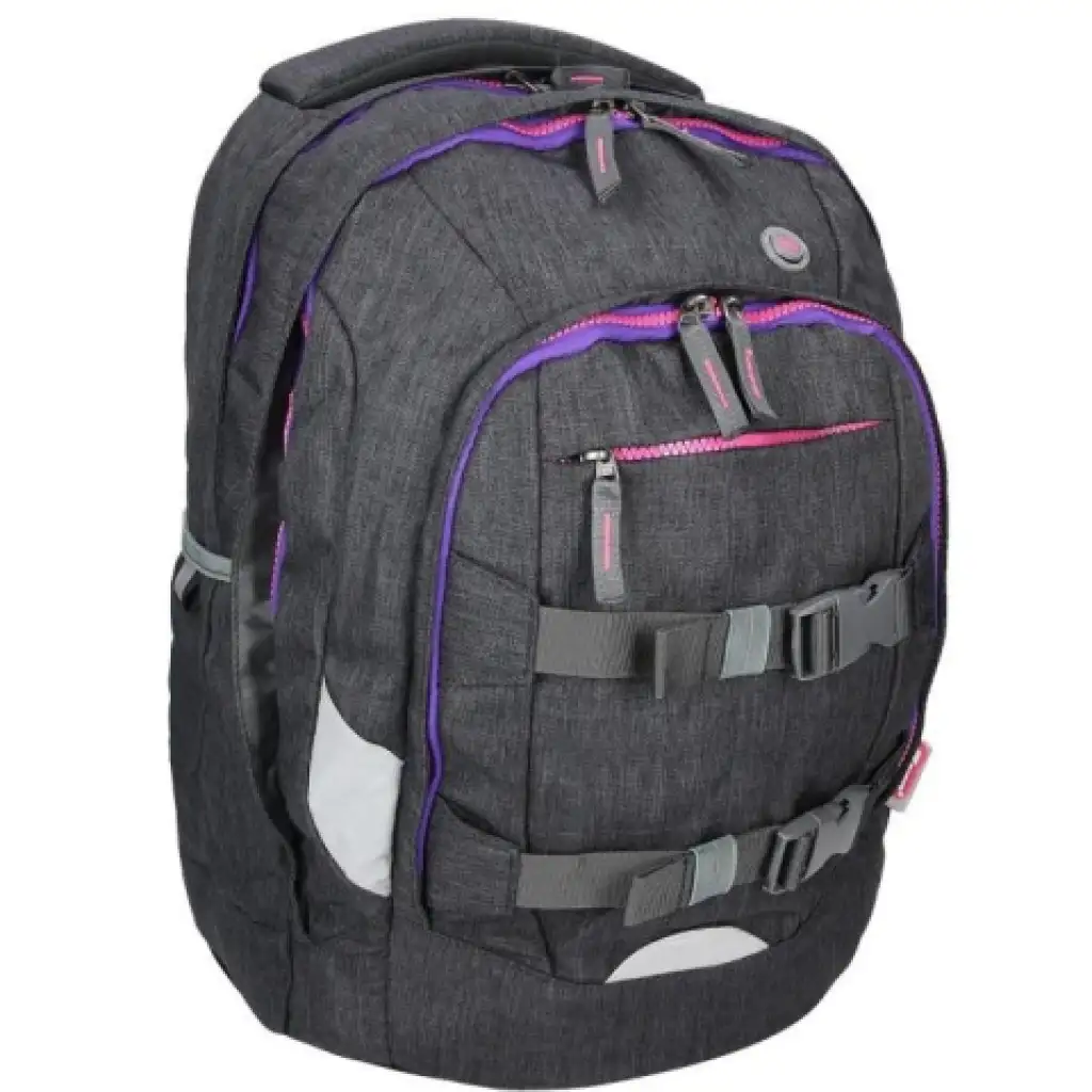 Spirit: Urban schwarz-lila ergonomischer Schulranzen Rucksack kép 2