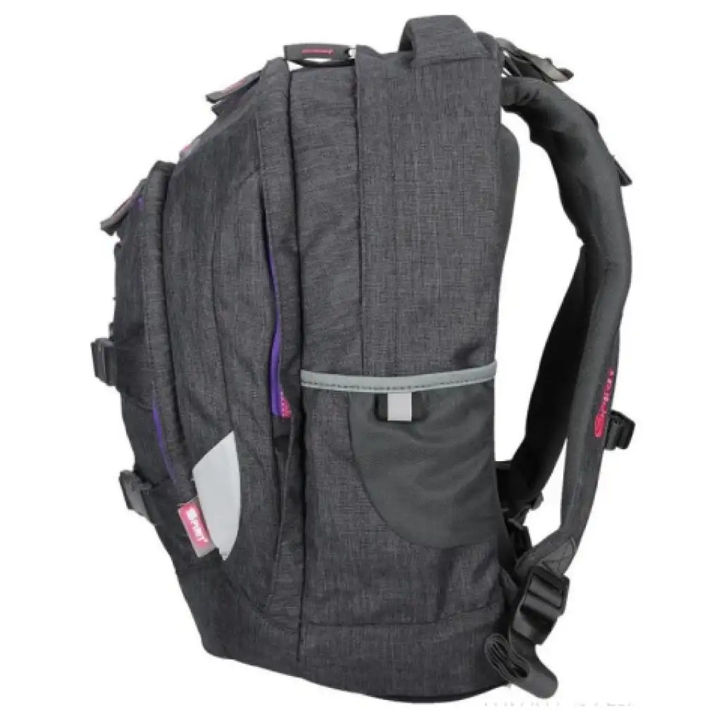 Spirit: Urban schwarz-lila ergonomischer Schulranzen Rucksack kép 3