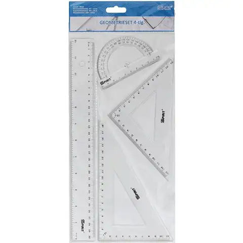 Spirit: 4-teiliges Lineal-Set mit 30 cm langem geradem Lineal