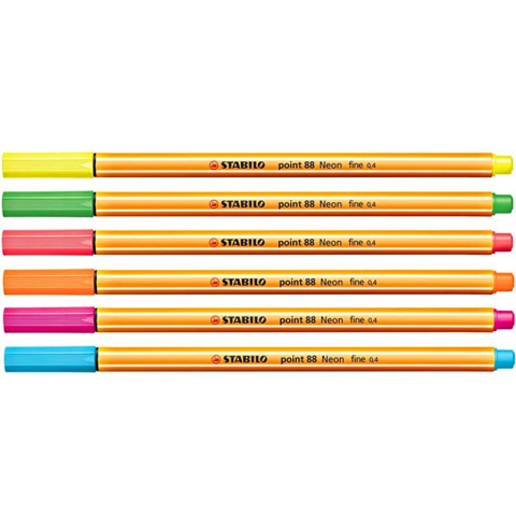 Stabilo: Point 88 Fineliner-Set mit Neonfarben, 6 Stück kép 2