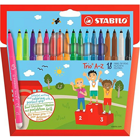 Stabilo: Trio A-Z színes filctoll szett 18db-os kép 1