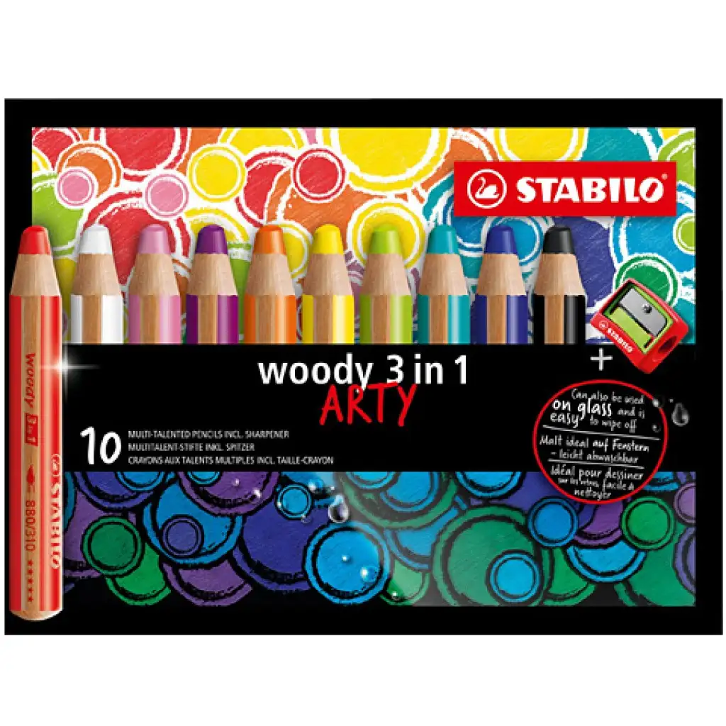 Stabilo Woody 3in1 ARTY Buntstift-Set 10 Stück