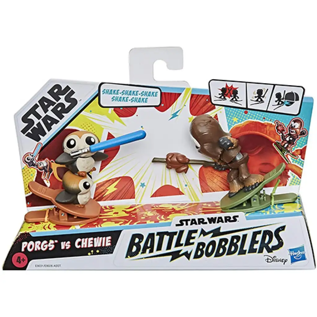 Star Wars Battle Bobblers Porgs vs Chewie csipeszes figura - Hasbro kép 1