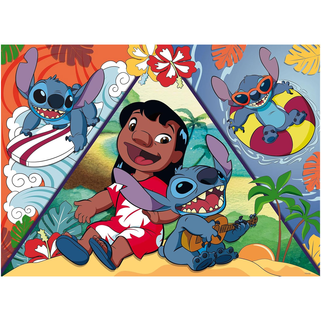 Stitch 2 az 1-ben 150db-os maxi puzzle és színező 70x50cm - Lisciani kép 2