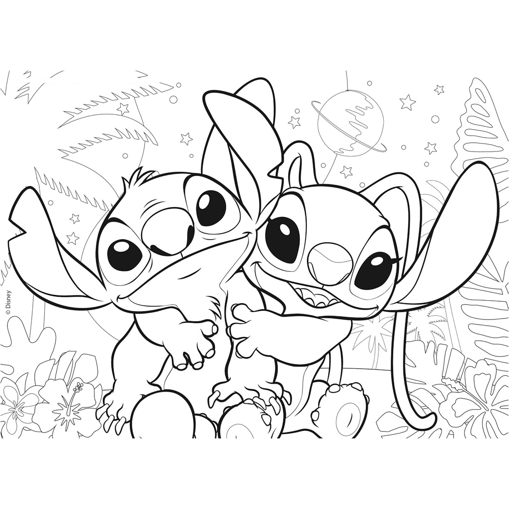 Stitch 2-in-1 Puzzle und Malset mit 24 Teilen, 35x25 cm – Lisciani kép 3