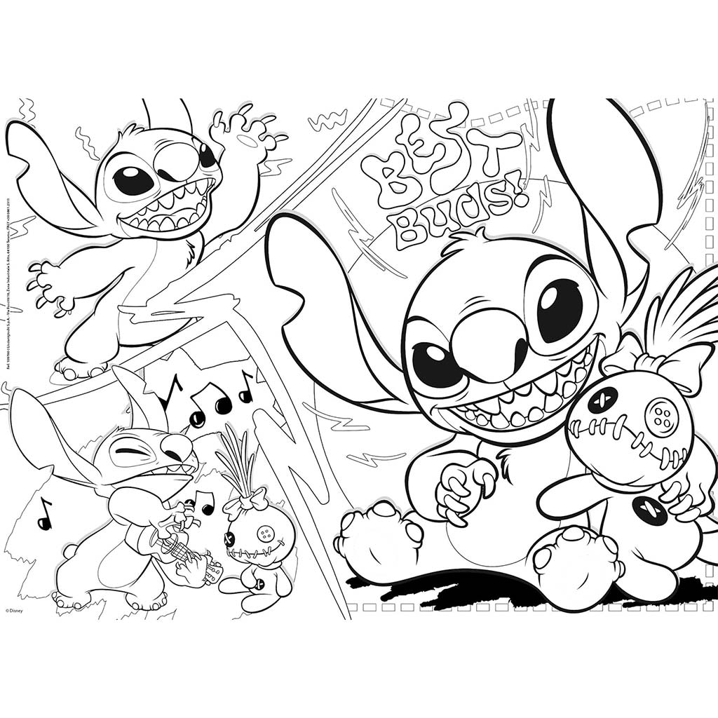 Disney Stitch 2-in-1 Maxi 24-teiliges Puzzle und Malset 70x50cm - Lisciani kép 2