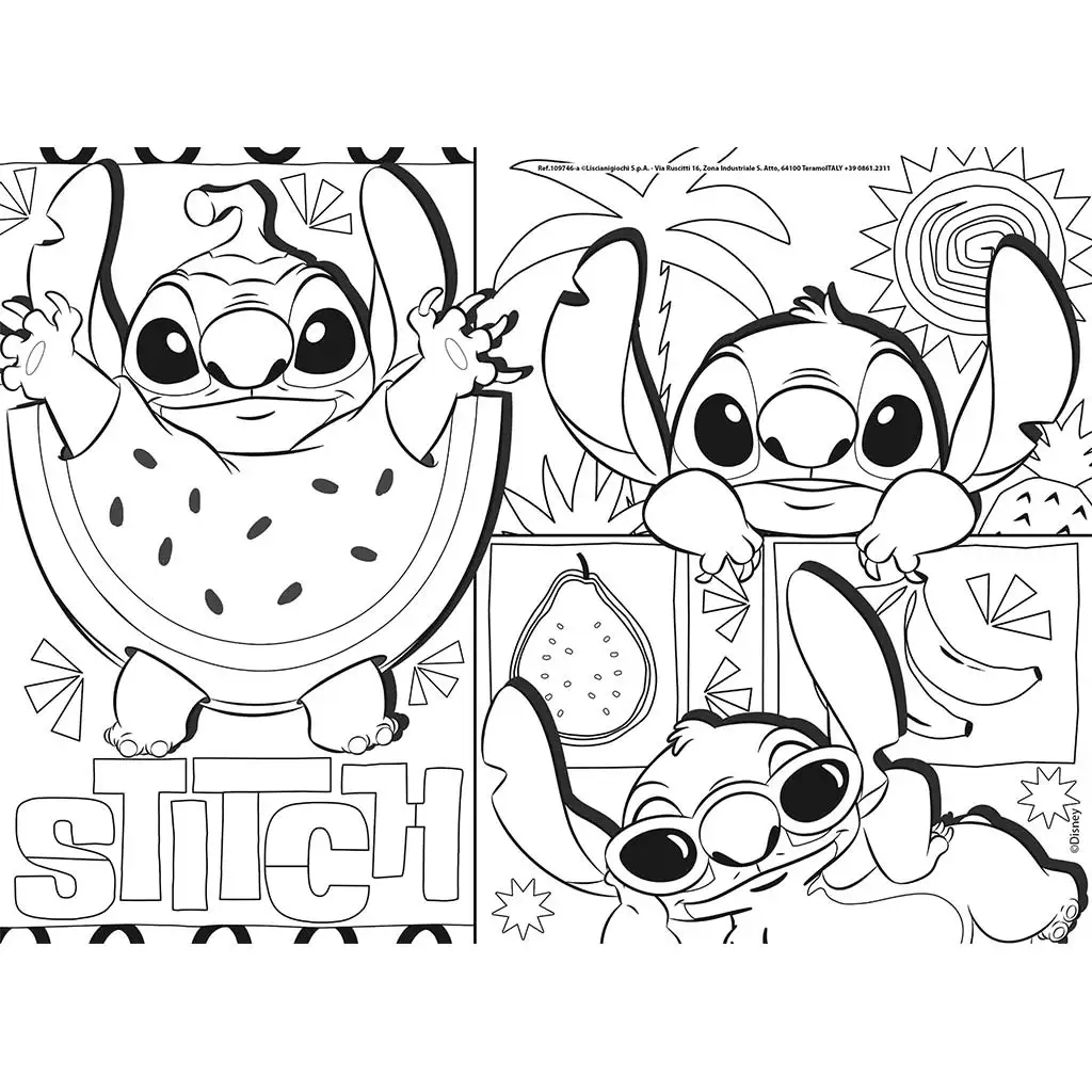 Disney Stitch 2-in-1 Maxi 4x48-teiliges Puzzle und Malset 35x25cm – Lisciani kép 2