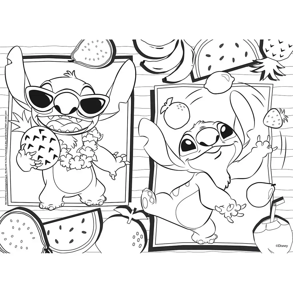 Disney Stitch 2-in-1 Maxi 4x48-teiliges Puzzle und Malset 35x25cm – Lisciani kép 3