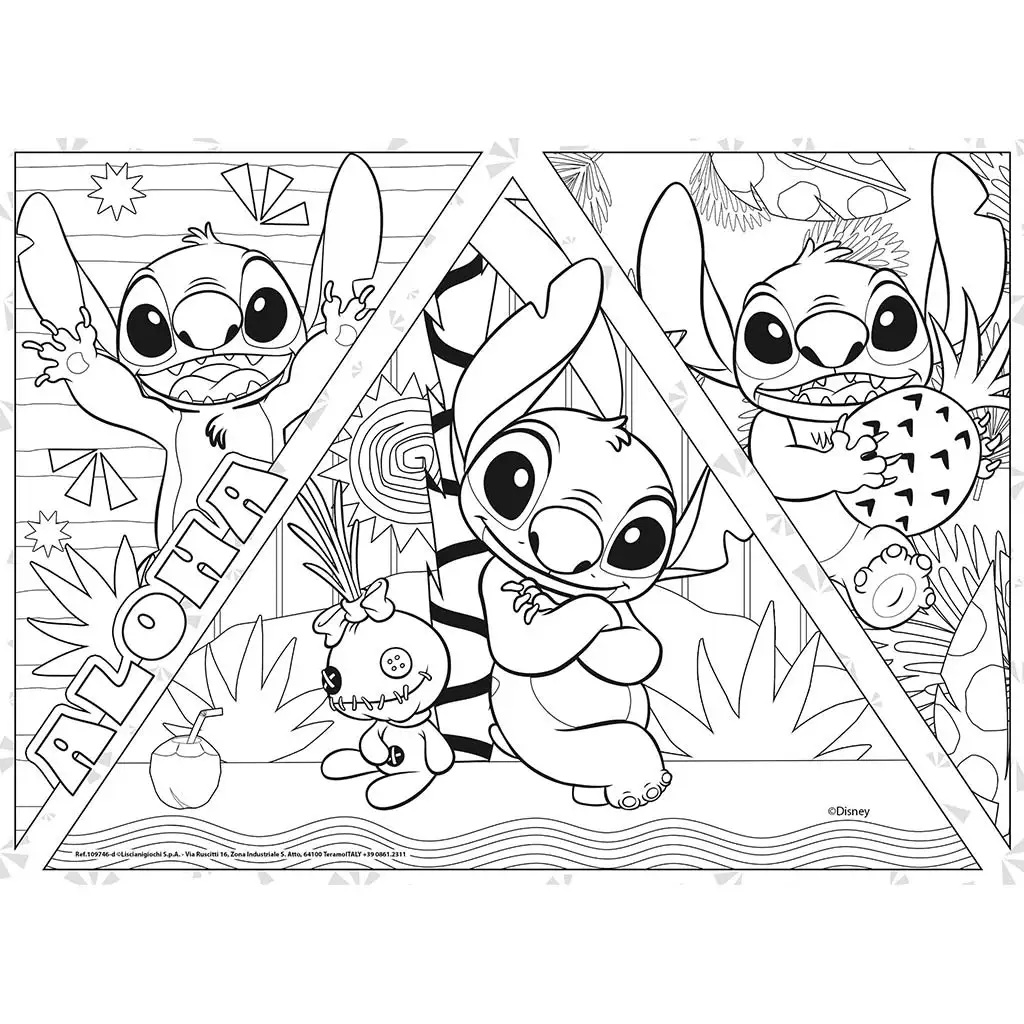 Disney Stitch 2-in-1 Maxi 4x48-teiliges Puzzle und Malset 35x25cm – Lisciani kép 5
