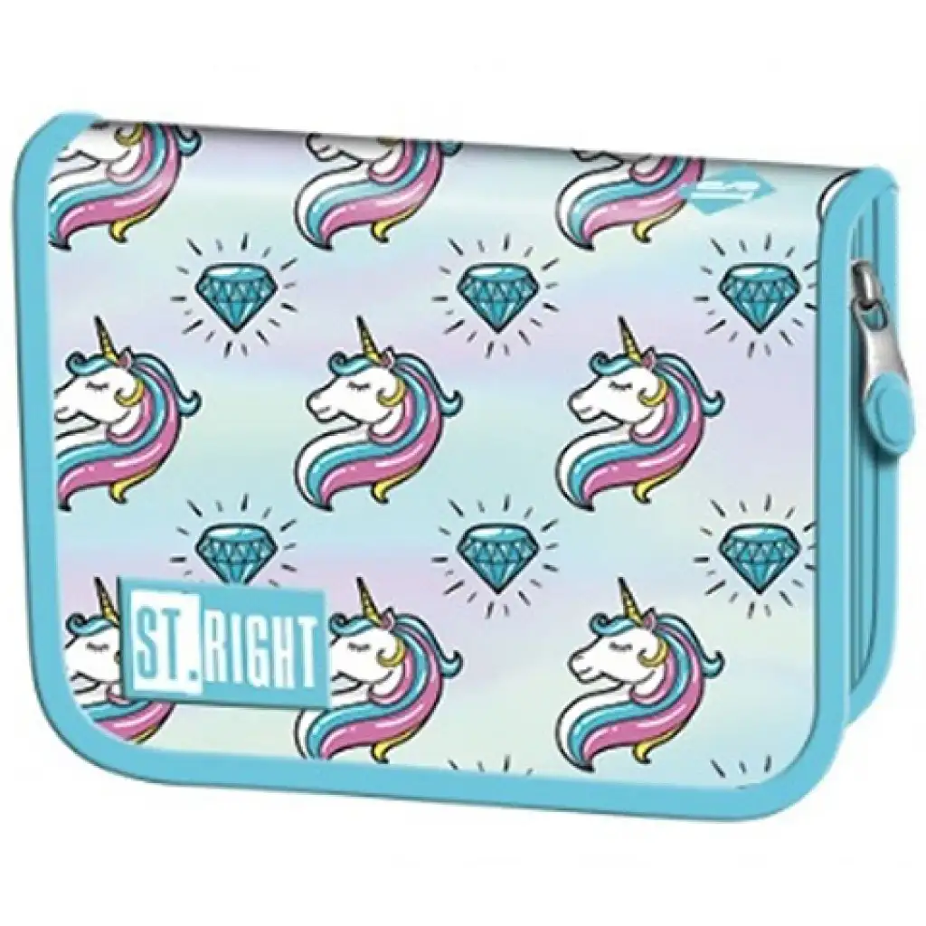 St.Right Pastel Unicorn ausklappbare ungefüllte Federmappe