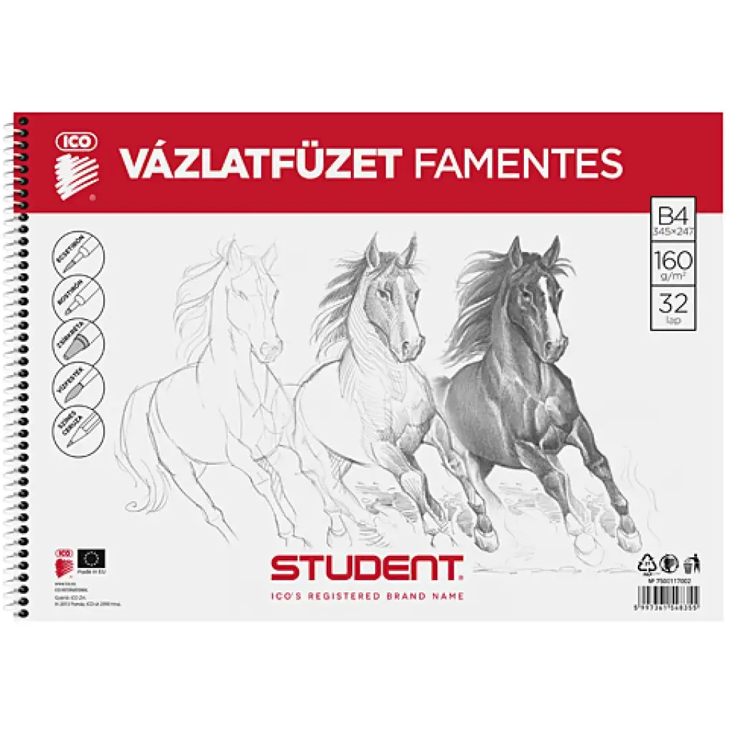 Student Spirál famentes vázlatfüzet B/4 kép 1