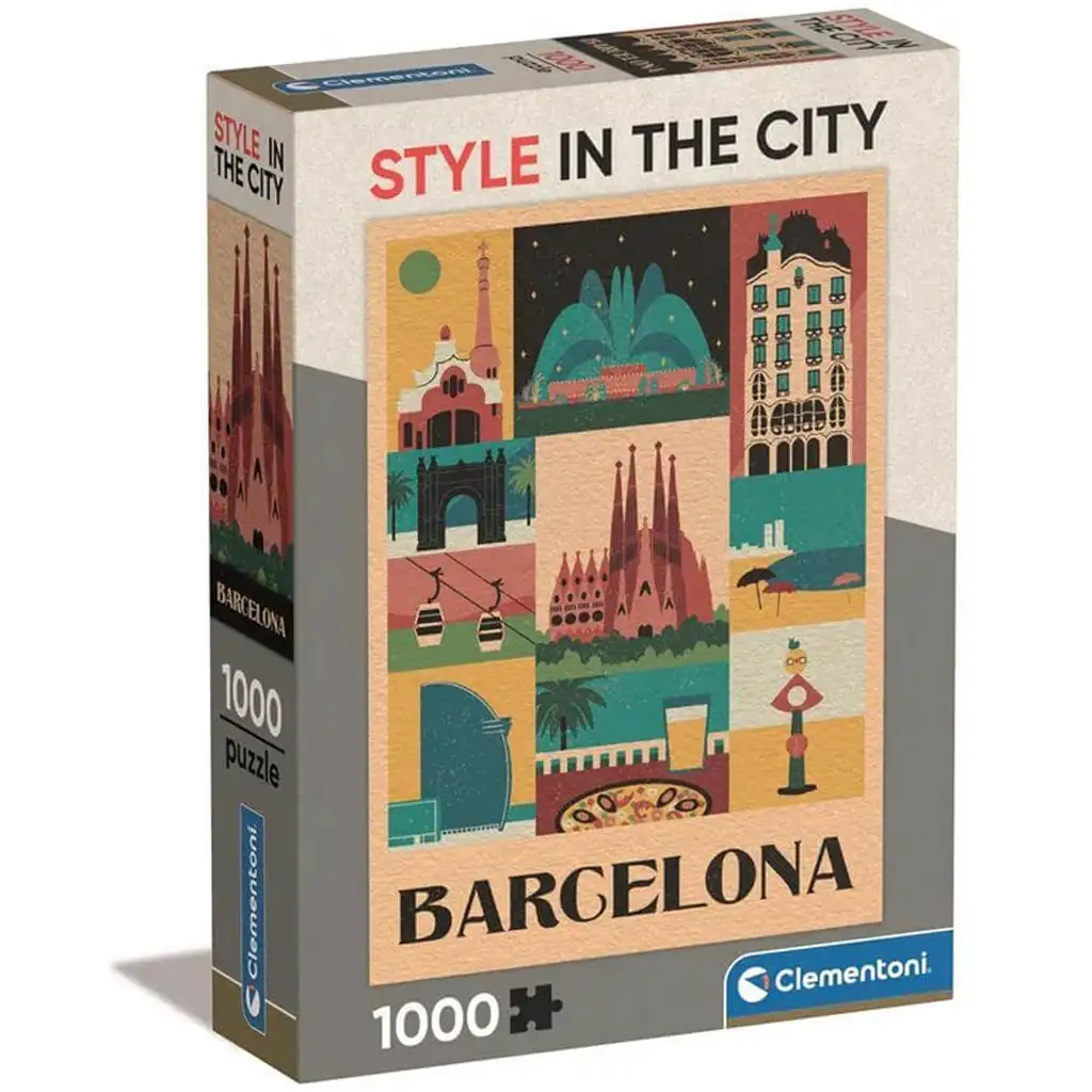 Stil in der Stadt Barcelona 1000-teiliges Puzzle - Clementoni