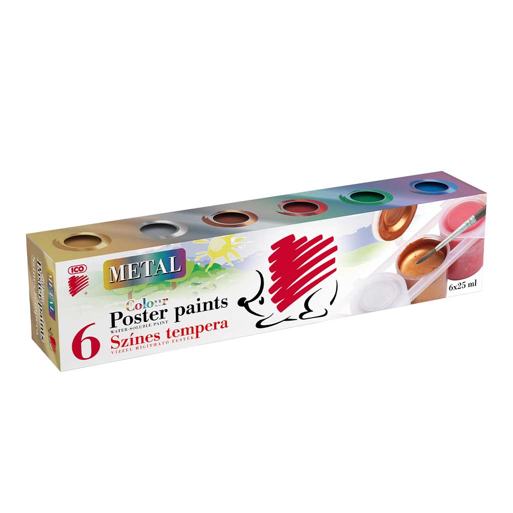ICO: Süni Tégelyes tempera metál színekben 6x25ml kép 1