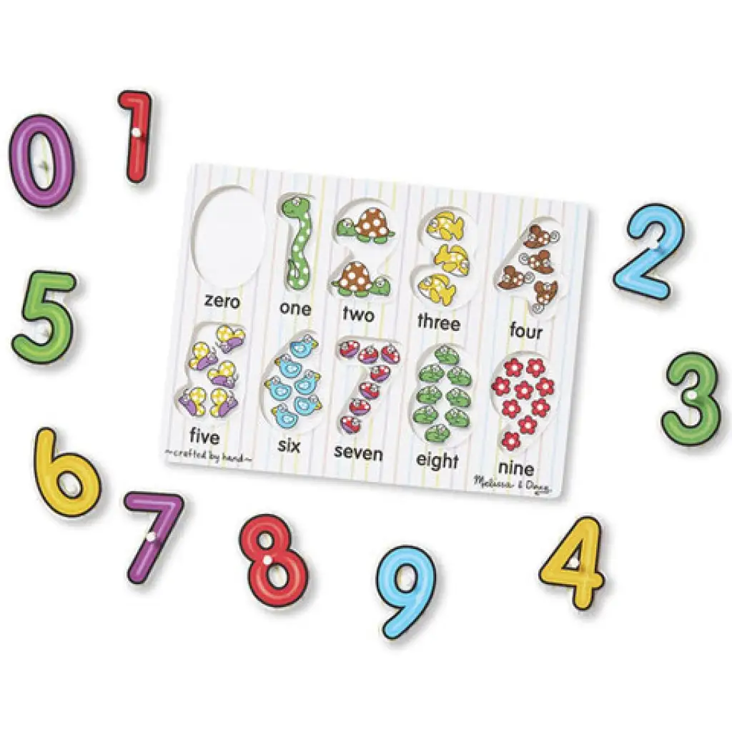 Zahlen Holzpuzzle mit Griffen - Melissa & Doug kép 2