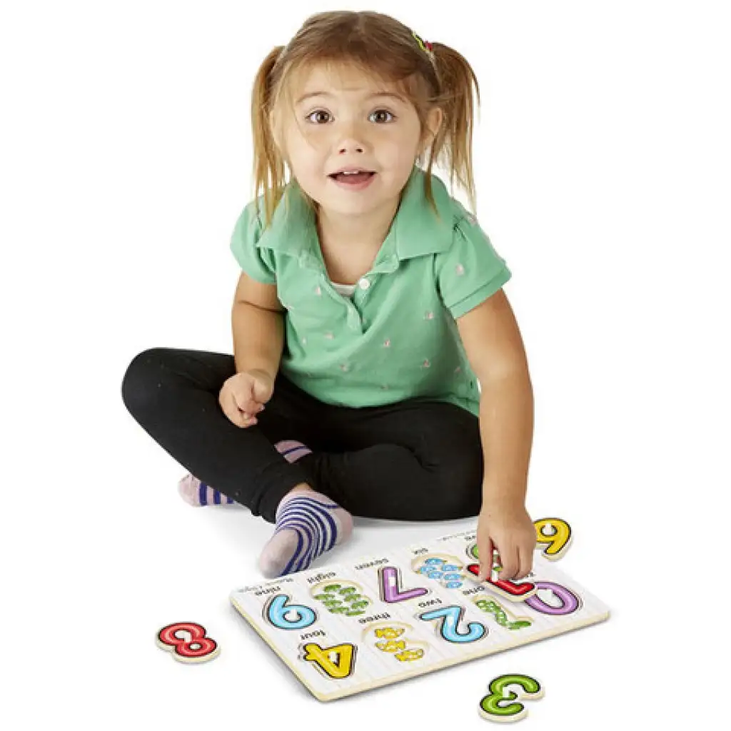 Zahlen Holzpuzzle mit Griffen - Melissa & Doug kép 3