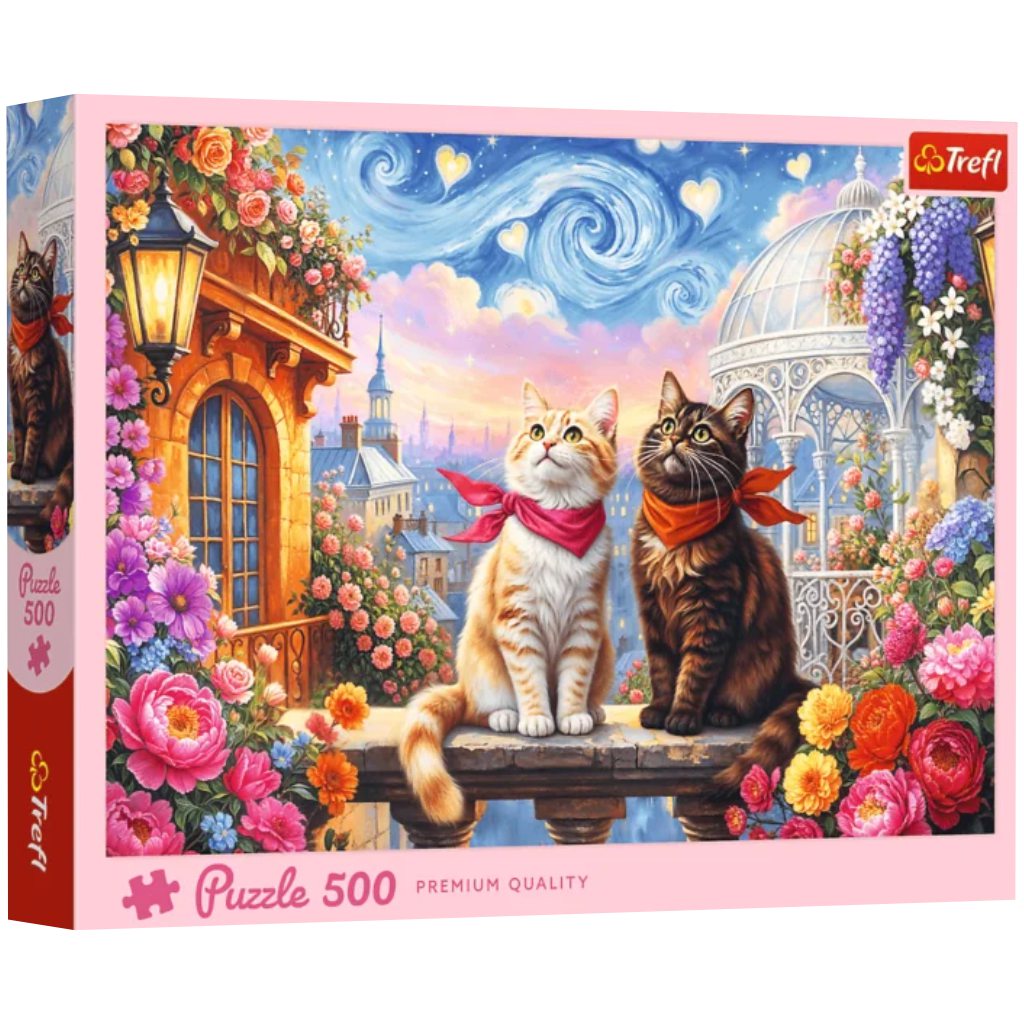 Verliebte Katzen Premium-Qualität 500-teiliges Puzzle – Trefl