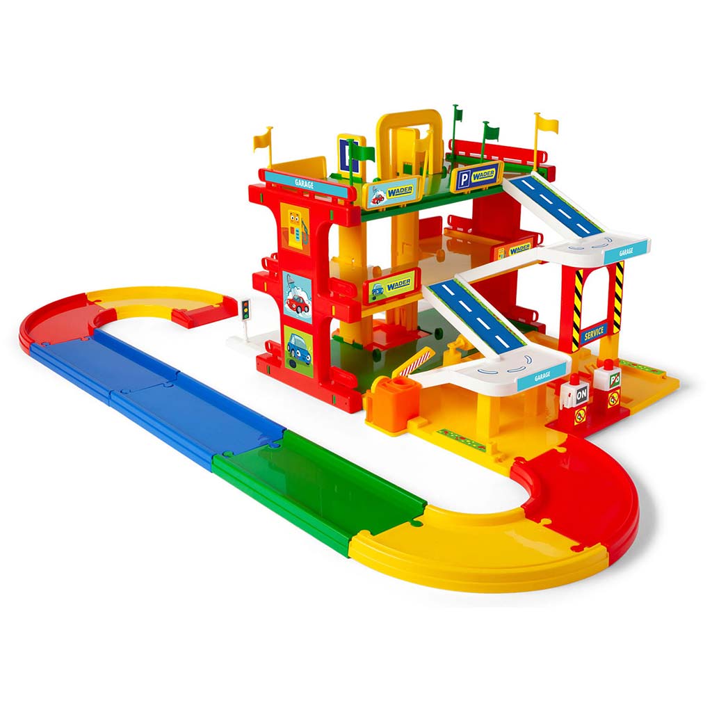 Dreistöckige Servicegarage mit Straße und Zubehör – Wader kép 2