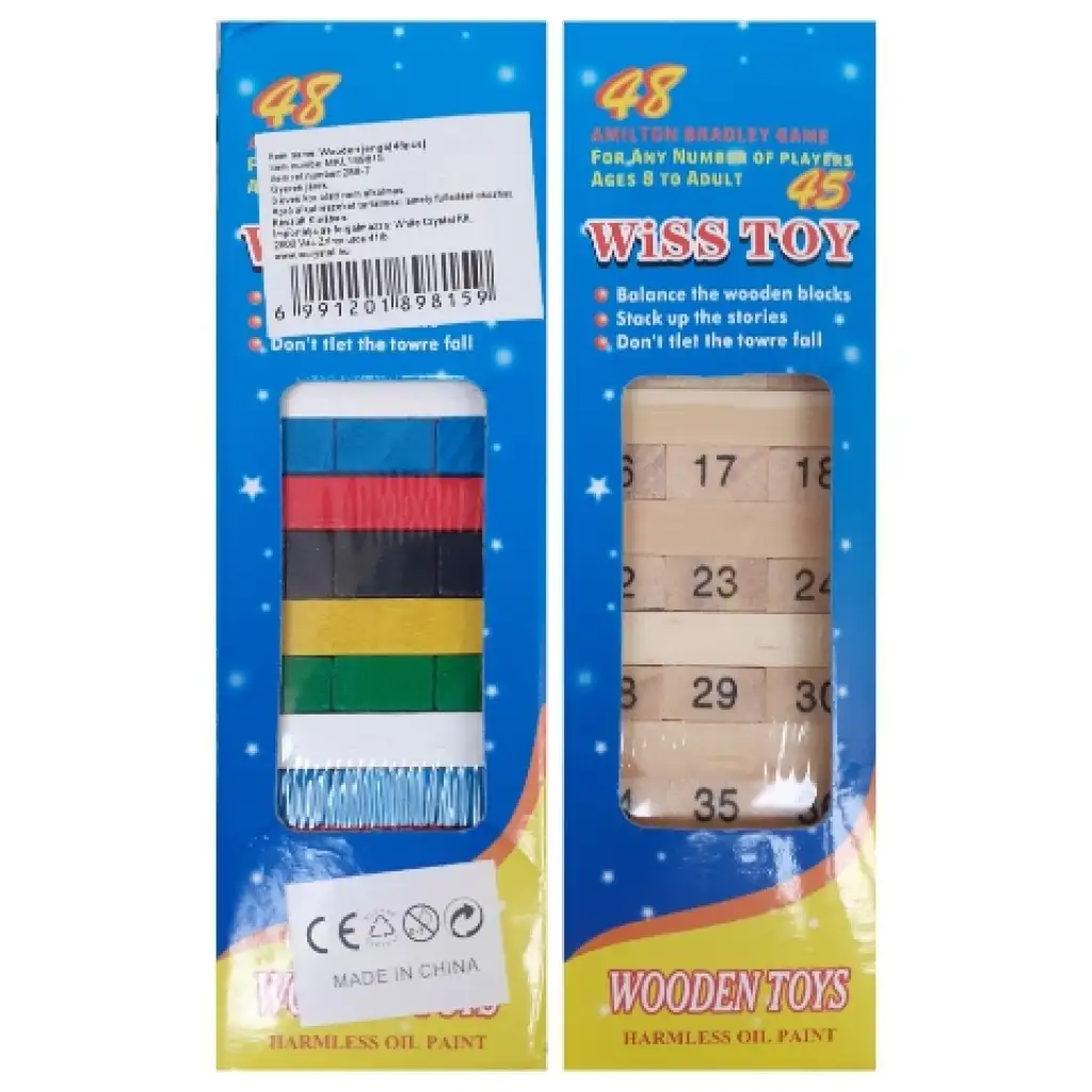 Buntes oder nummeriertes Holz-Jenga-Geschicklichkeitsspiel in mehreren Varianten kép 2