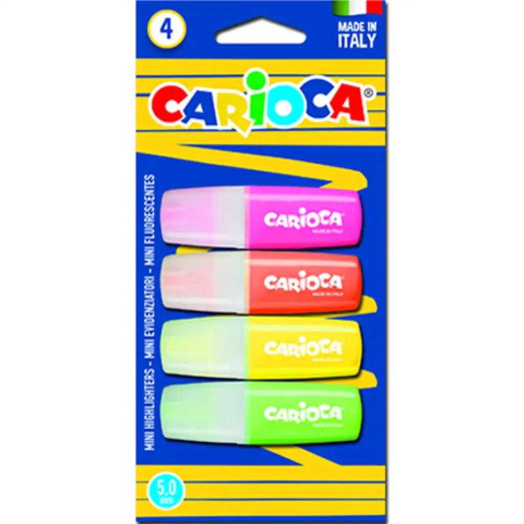Farbige Mini-Textmarker-Set 4-teilig - Carioca
