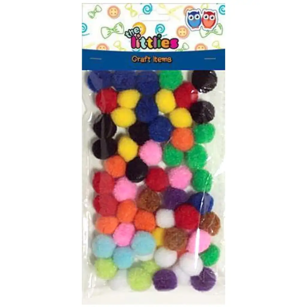 Színes pompon szett 15mm 60db kép 1