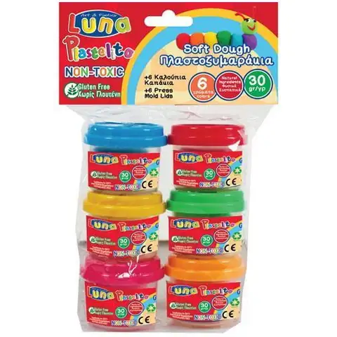 Buntes Knetset mit 6 Dosen à 30g
