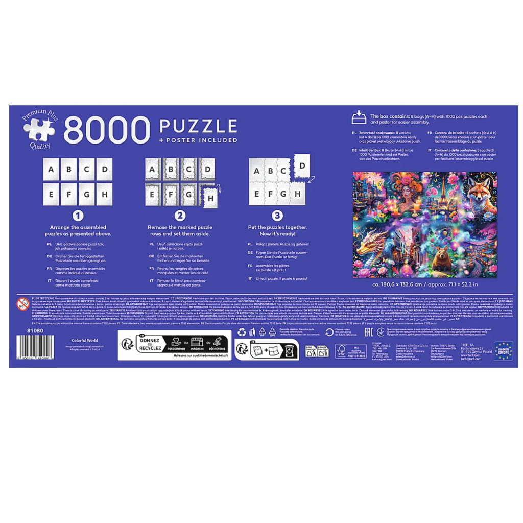 Bunte Welt Premium 8000-Teile-Puzzle – Trefl kép 3
