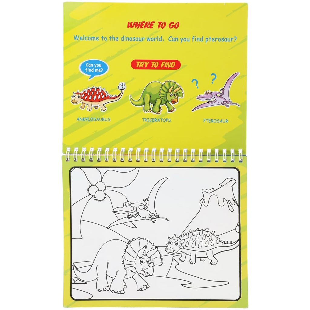 Mit Wasser färbbares Beschäftigungsheft – Dinosaurier kép 2