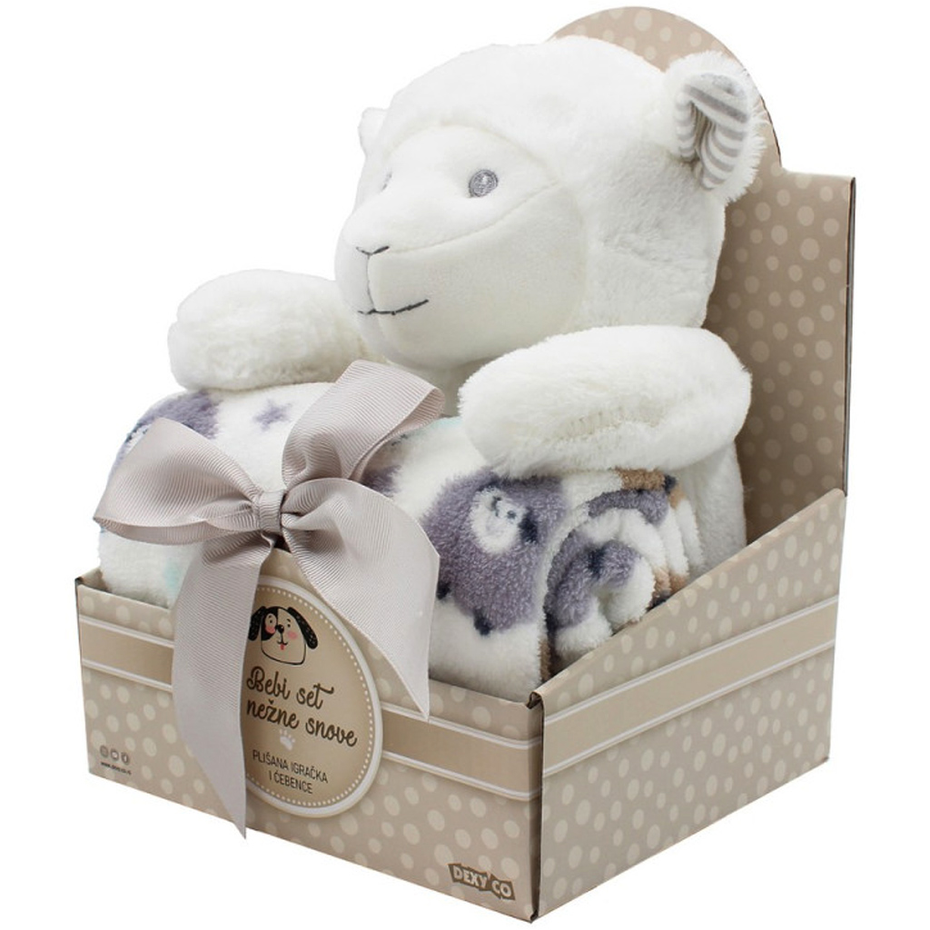 SweetDreams: Decke und Plüschschaf in Weiß kép 2