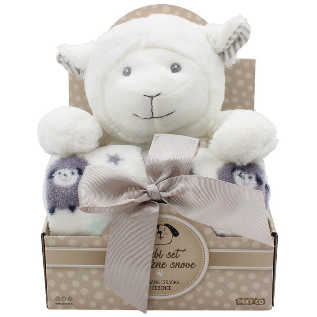 SweetDreams: Decke und Plüschschaf in Weiß