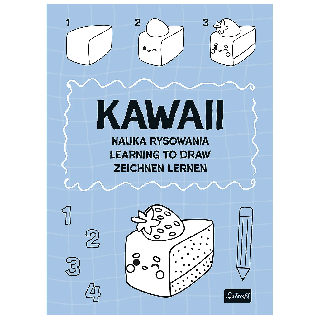 Kawaii Zeichenschule: Lerne Schritt für Schritt zu zeichnen – Beschäftigungsheft – Trefl