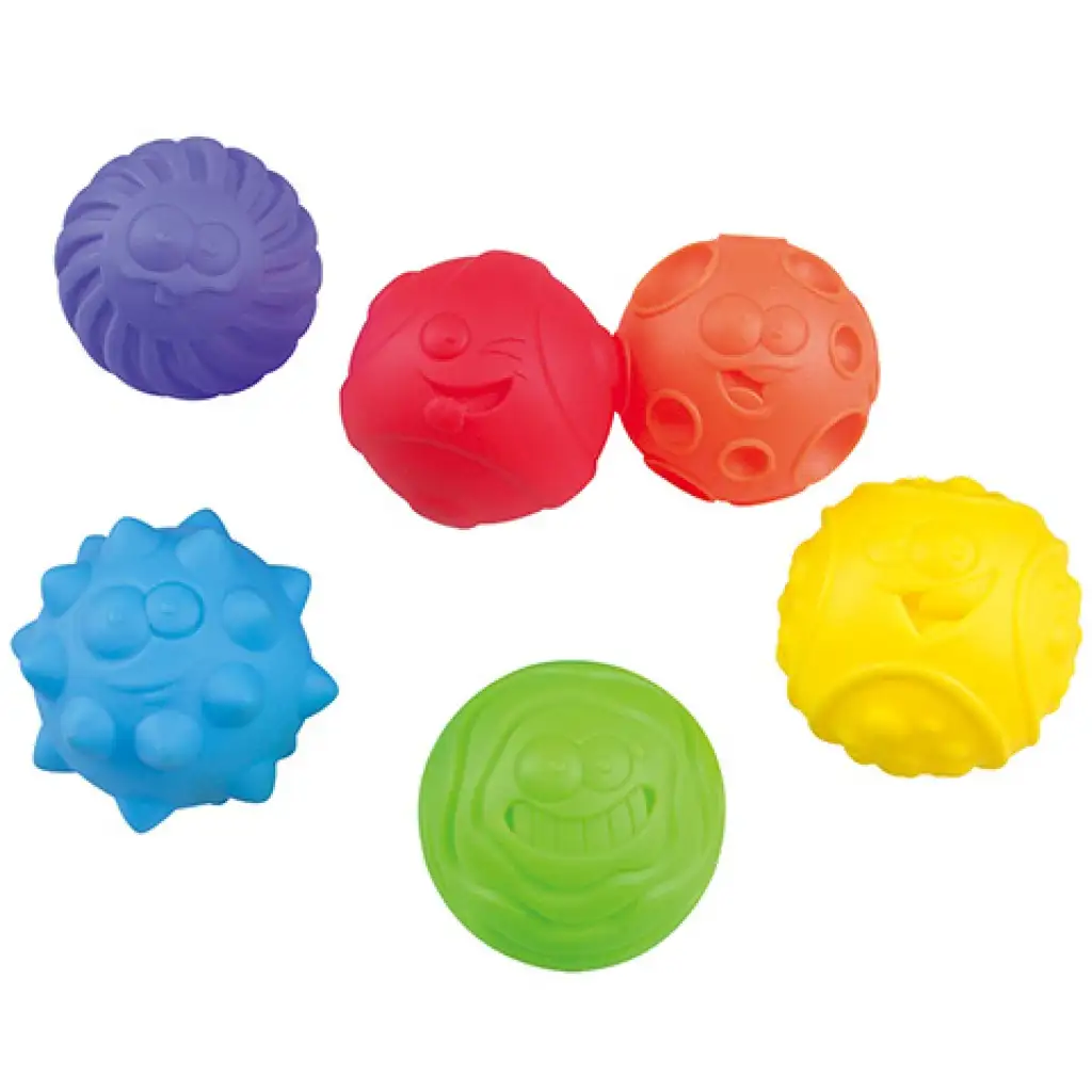 Playgo: Tastsinn-entwickelnde Regenbogen-Babykugeln kép 2