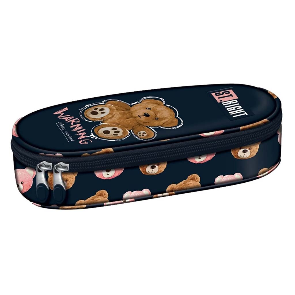 St.Right Teddy Bear ovales Federmäppchen PC01 23x9,5x6cm