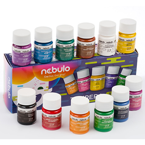 Nebulo: Farbige Temperafarben im 25ml Tiegel, 12er Set kép 2