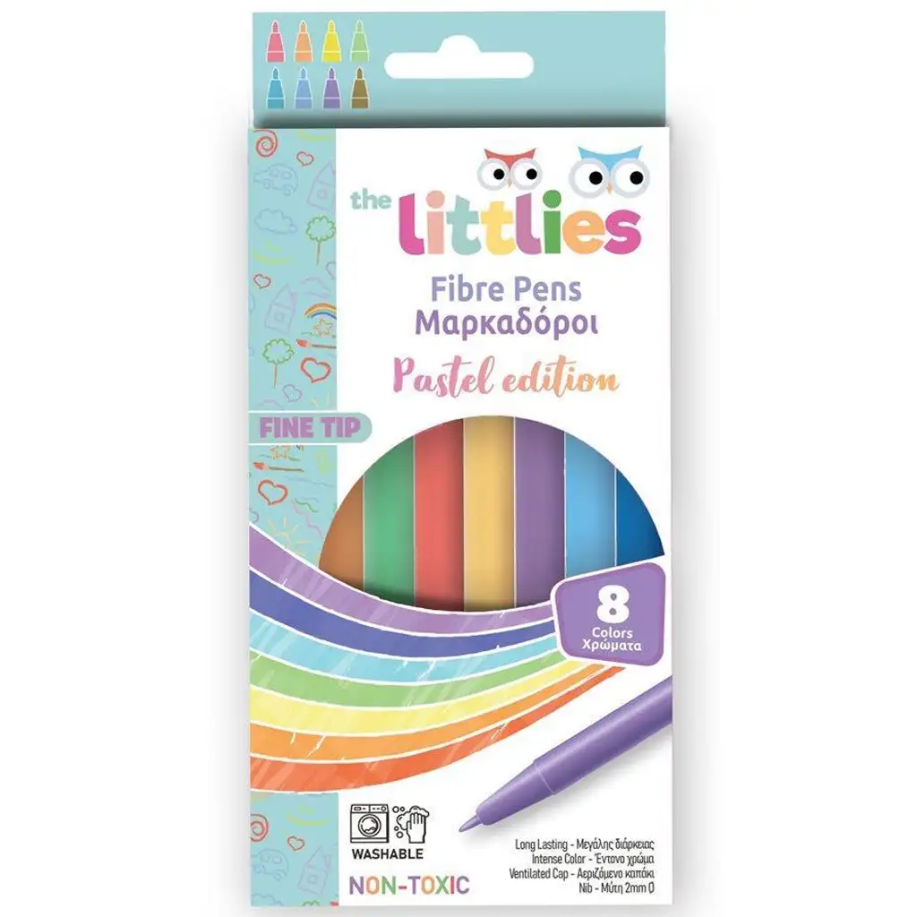The Littles: Pastellfarben 8er-Set Filzstifte mit feiner Spitze