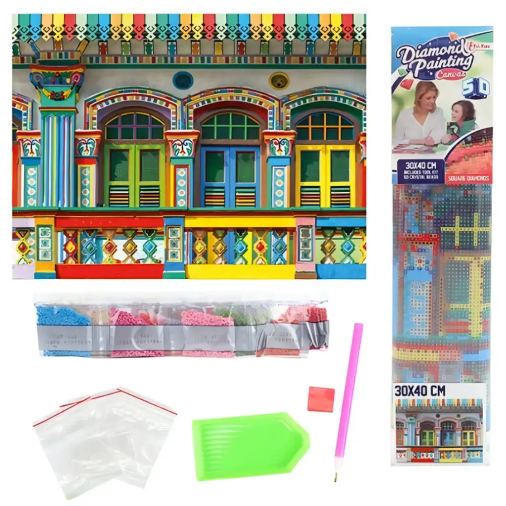 Diamantmalerei-Set: Farben Südamerikas 30x40cm kép 2