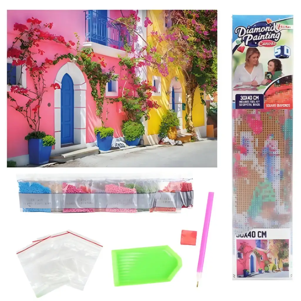 Diamantmalerei-Set: Farben Griechenlands 30x40cm kép 2