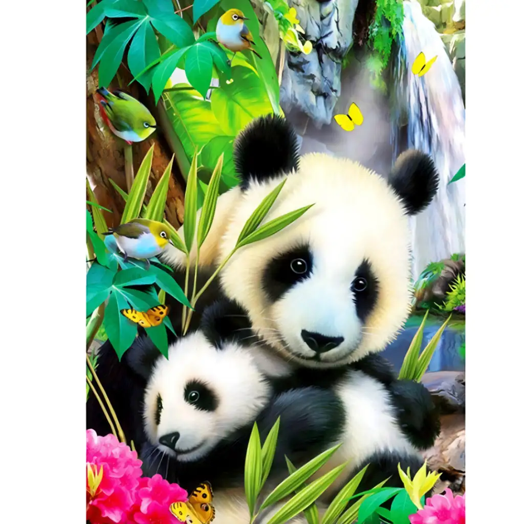 Diamantmalerei-Set: Pandas 40x50cm