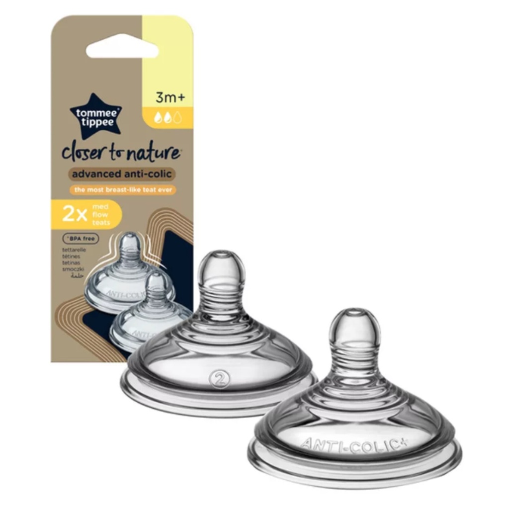 Tommee Tippee: Anti-Kolik Sauger mit mittlerem Nahrungsfluss (ab 3 Monaten) 2 Stück