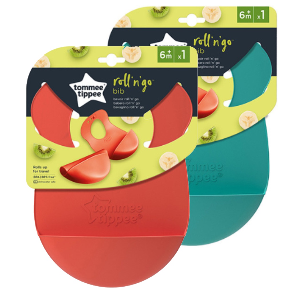 Tommee Tippee: RollNGo Silikon-Lätzchen mit Schulterträger in verschiedenen Ausführungen