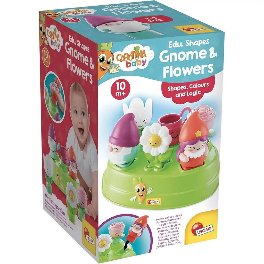 Carotina Baby: Zwerge und Blumen Formensteckspiel - Lisciani
