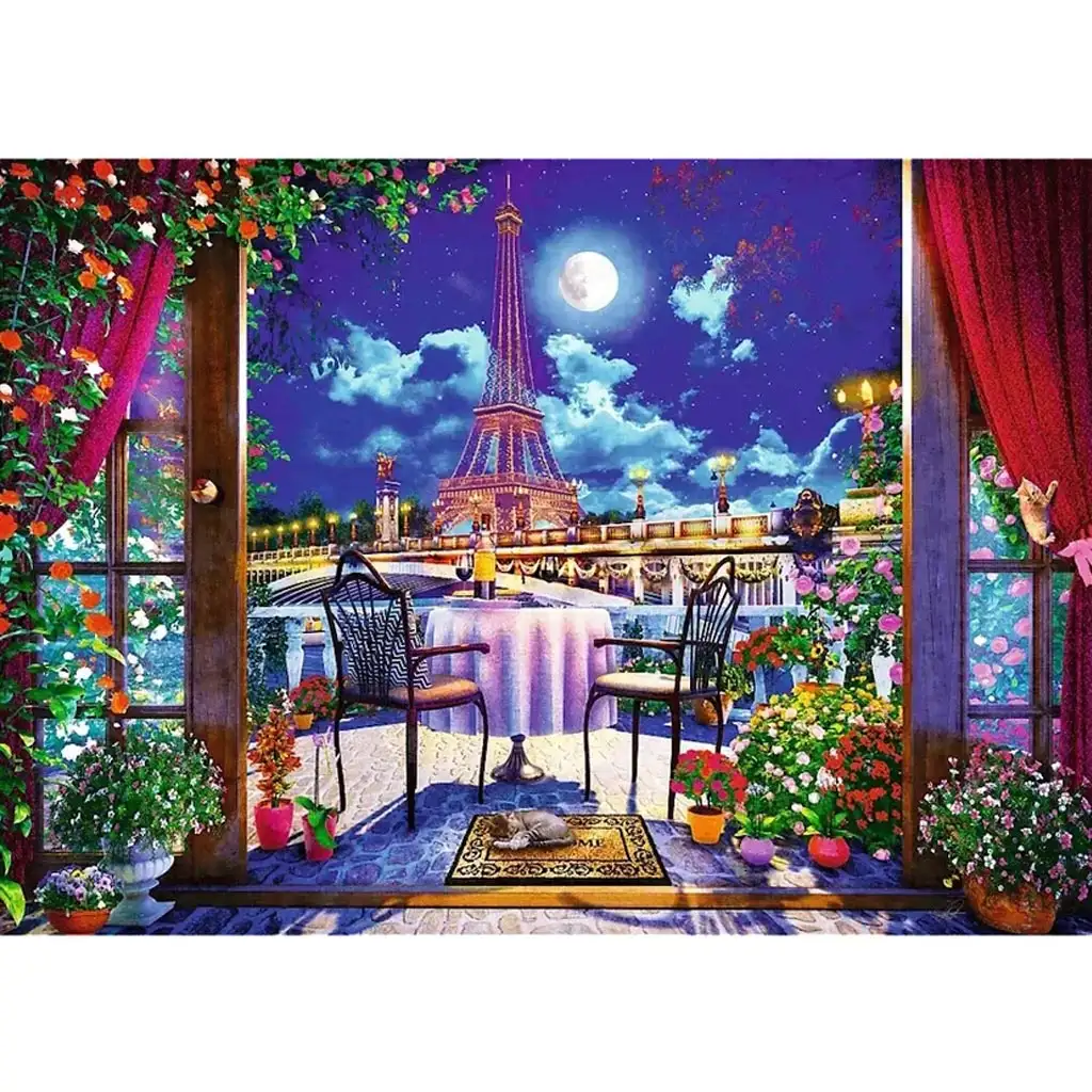 Pariser Mondschein Premium Plus 1000-teiliges Puzzle - Trefl kép 2