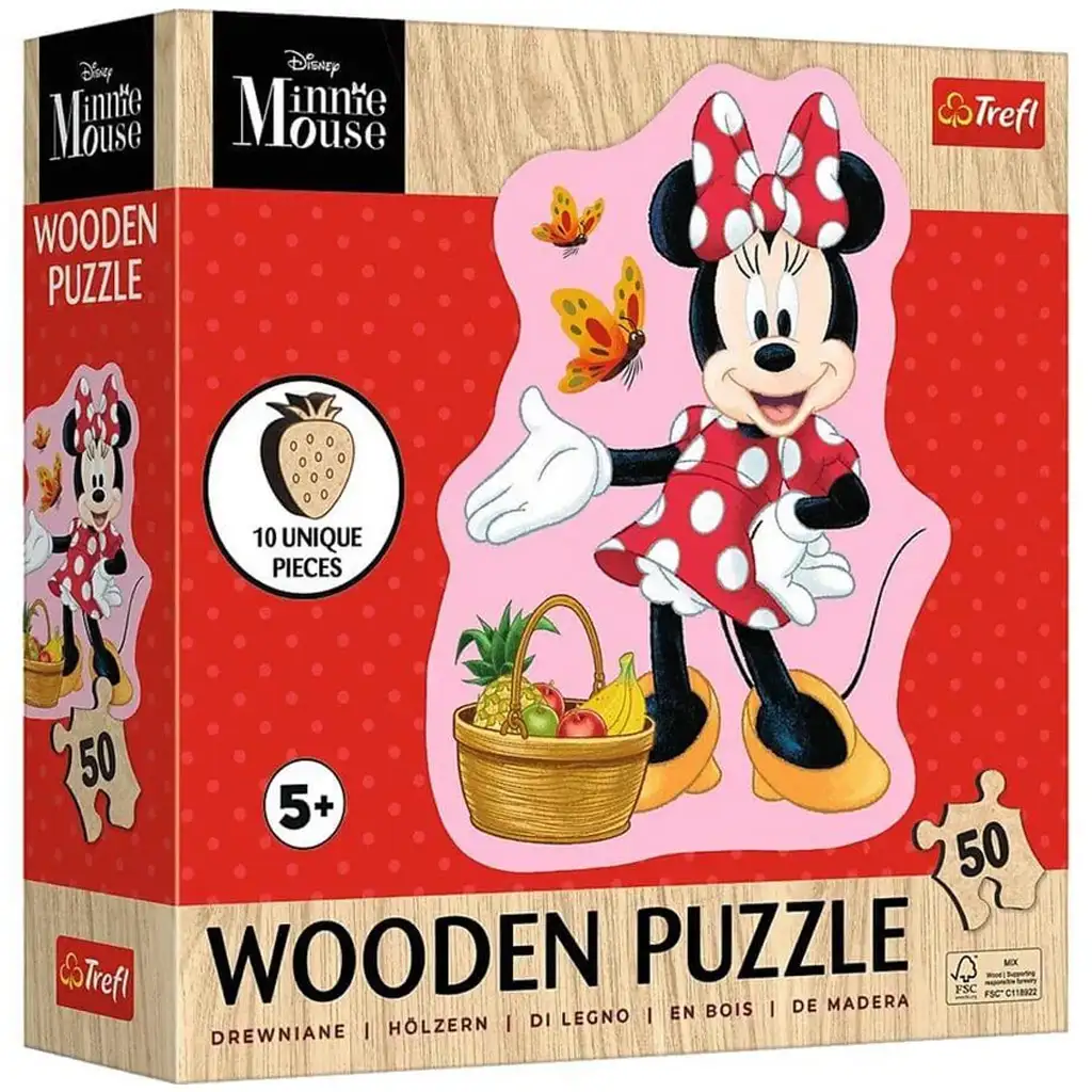 Minnie Maus Konturen 50-teiliges Holzpuzzle - Trefl
