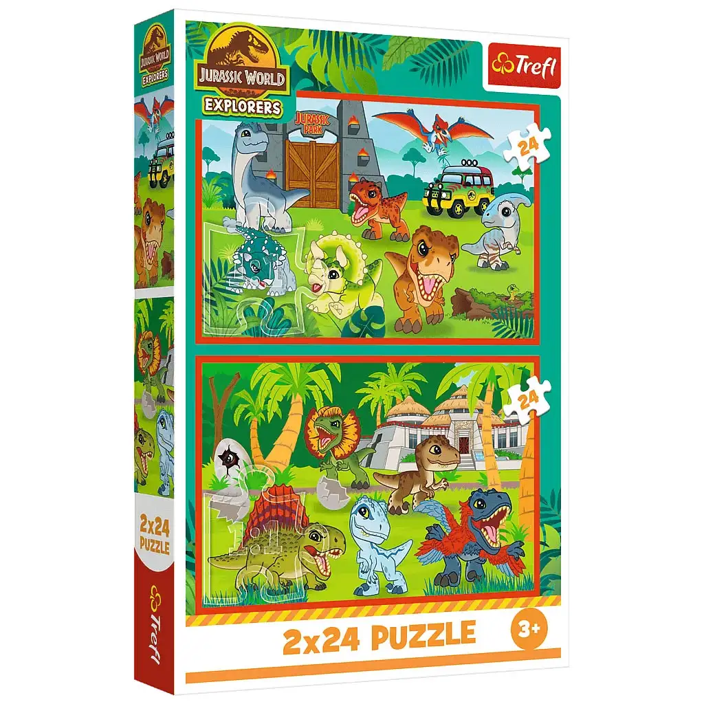 Jurassic World kleine Dinosaurier 2x24 Teile Puzzle - Trefl