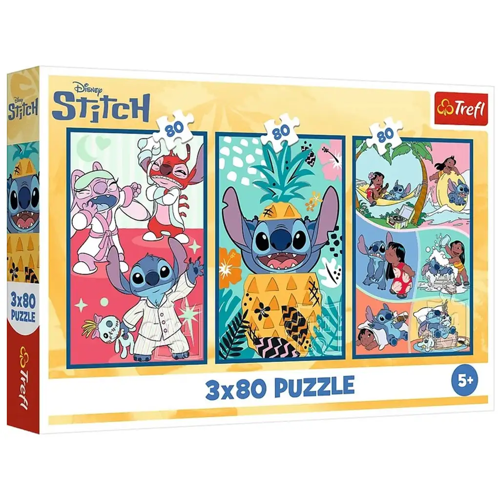 Disney: Stitchs Welt 3x80 Teile Puzzle - Trefl